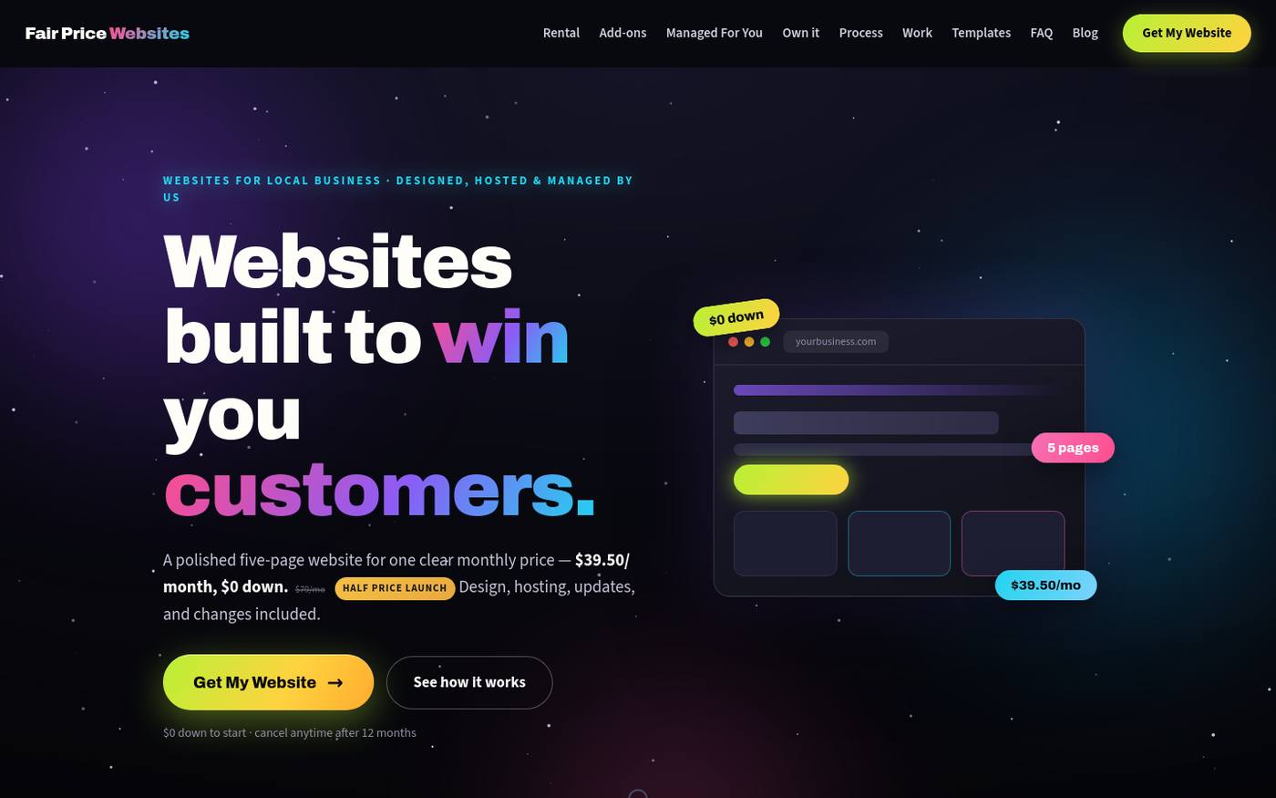 Fair Price Websites homepage — photograph